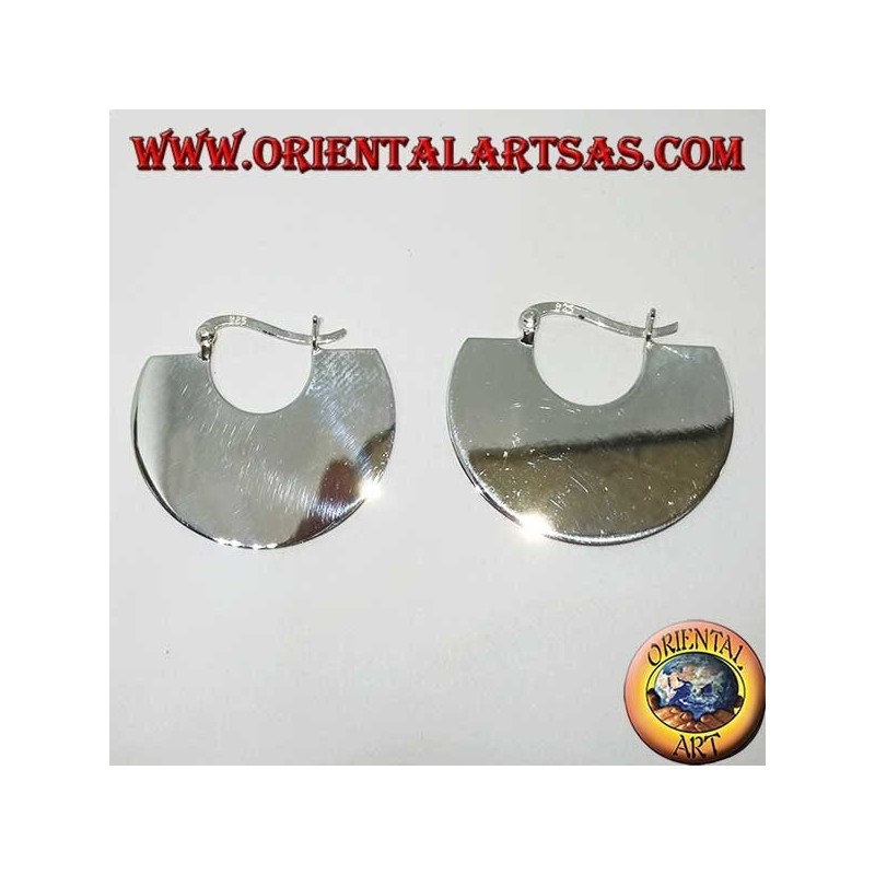 Flat silver half-moon earrings, (tribal)
