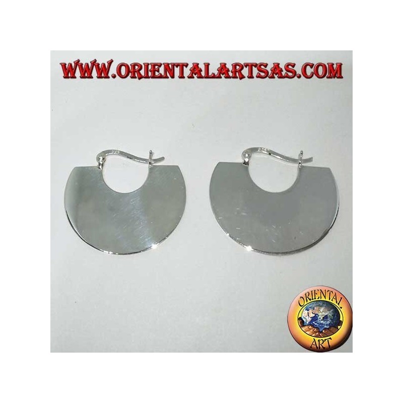 Pendientes de plata de media luna tribales