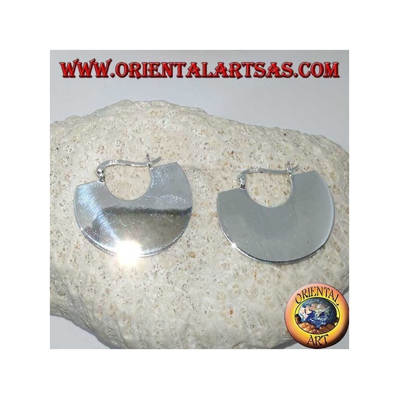 Orecchini in argento a mezzaluna piatta, tribale