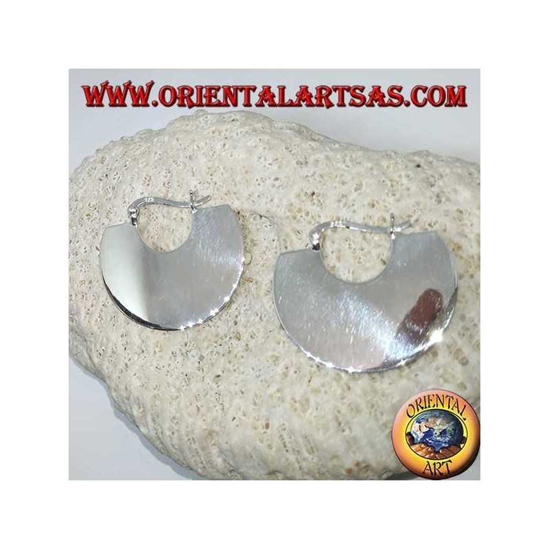 Orecchini in argento a mezzaluna piatta, tribale