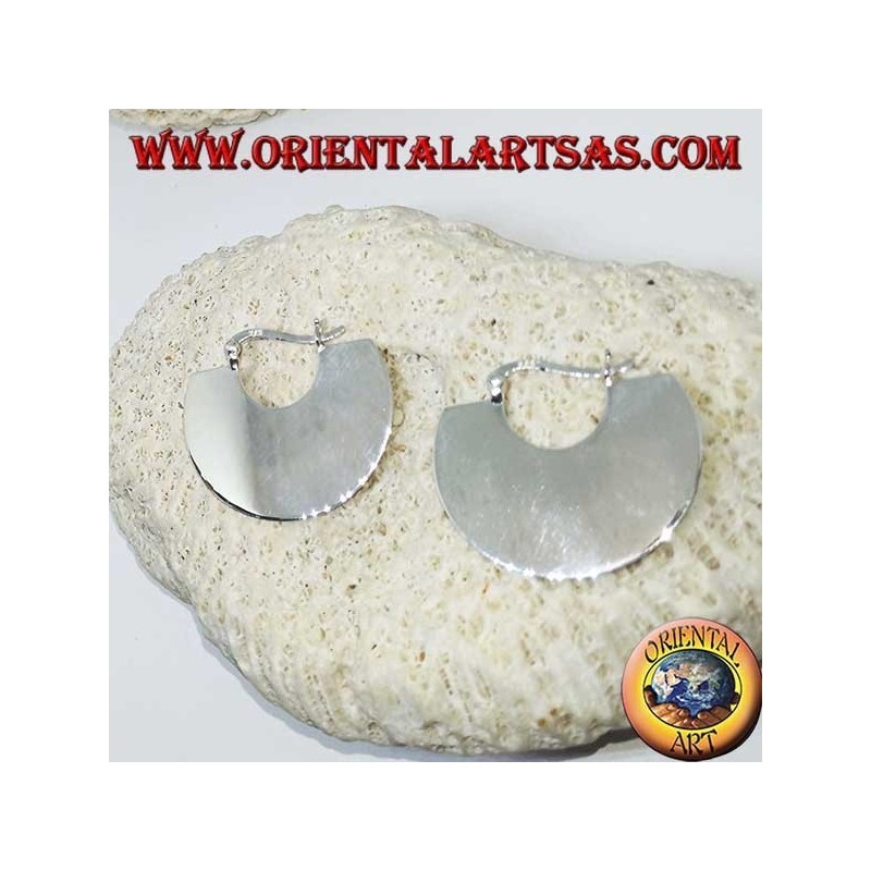 Orecchini in argento a mezzaluna piatta, tribale