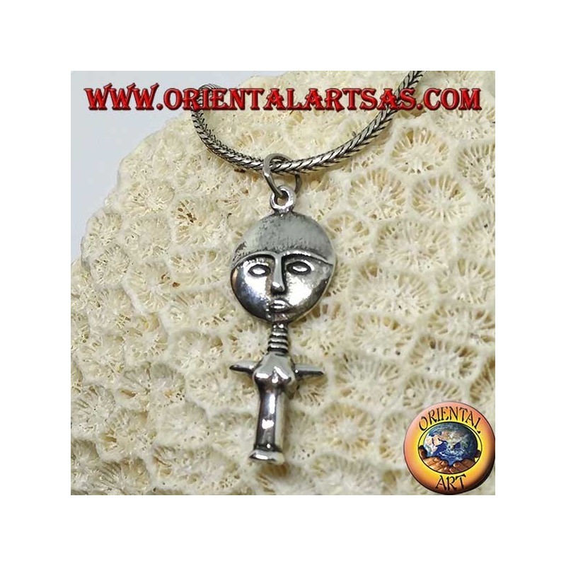 Silver pendant, poupee ashanti Ghana symbol Fertility