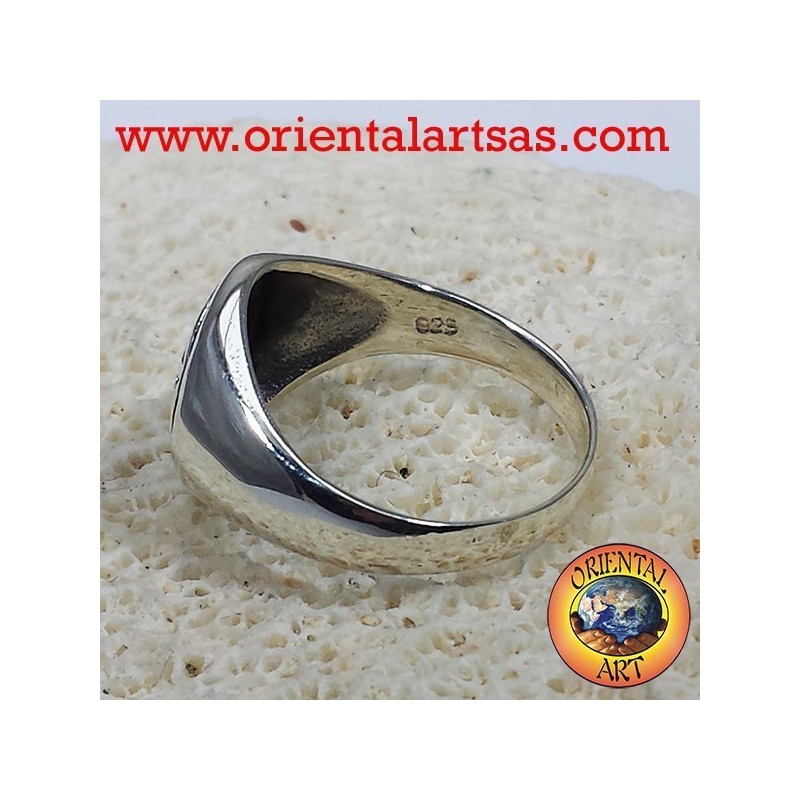 anello fiore  della vita in argento p.