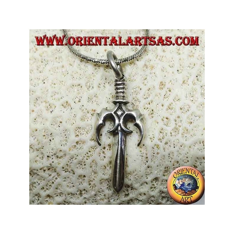 Pendentif en argent trident japonais (SAI) (釵)