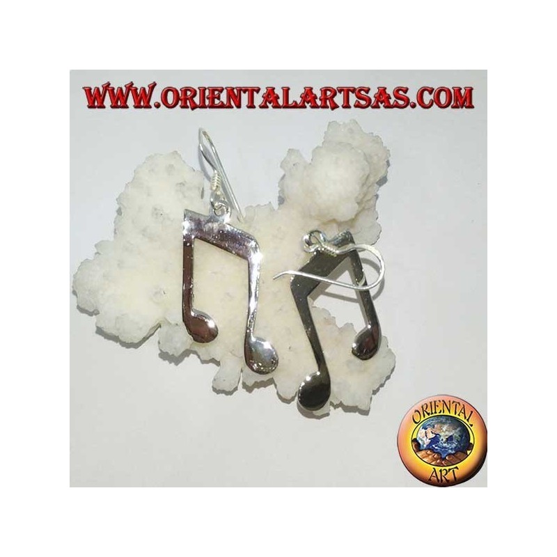 Boucles d'oreilles pendantes en argent, double chroma (musique)