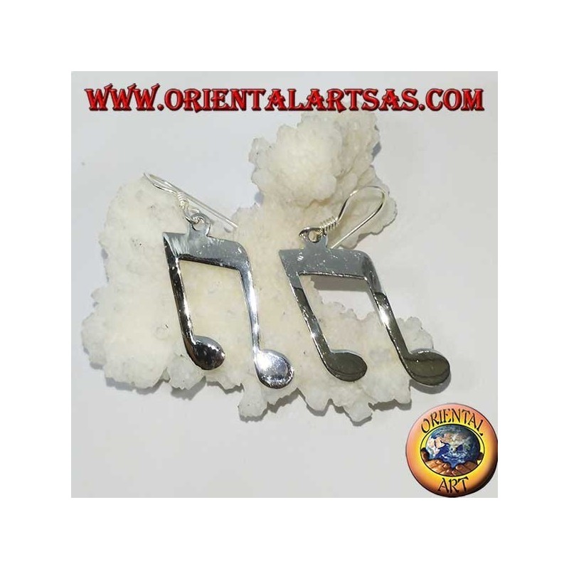 Silver pendent earrings, double chroma (music)