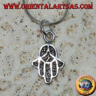 Colgante de plata, con forma de mano de Fátima Hamsa pequeña