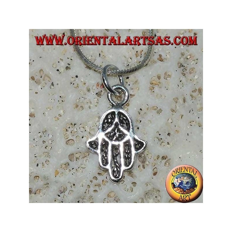 Silver pendant, shaped like the hand of Fatima Hamsa small