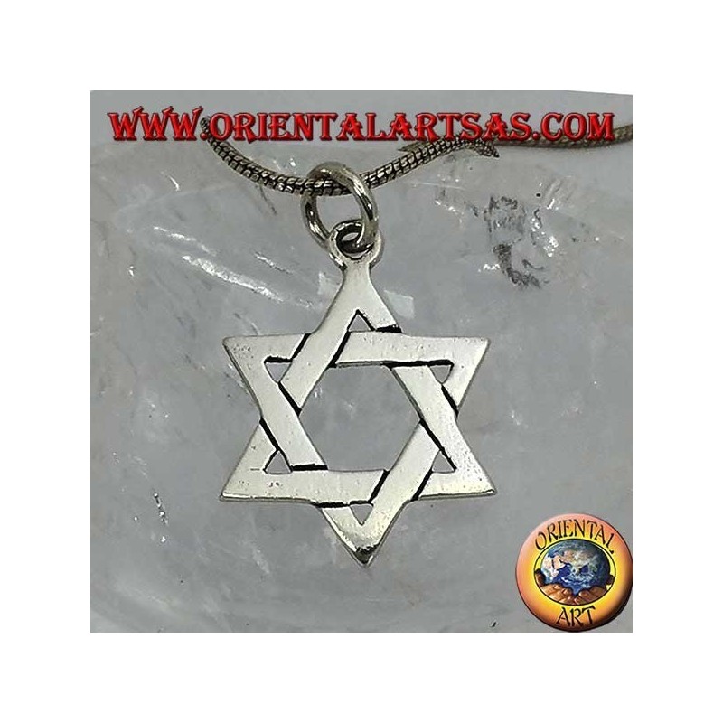 Silver pendant, star of David or better the shield of David, Jewish star