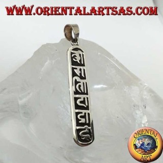 Ciondolo in argento Oṃ Maṇi Padme Hūṃ il mantra del budismo Mahāyāna ed tibetano.