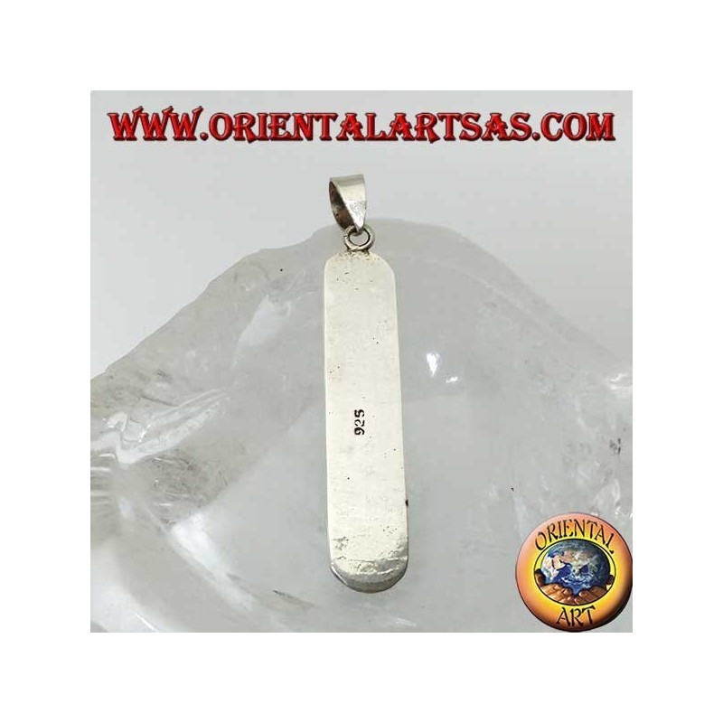 Ciondolo in argento Oṃ Maṇi Padme Hūṃ il mantra del budismo Mahāyāna ed tibetano.