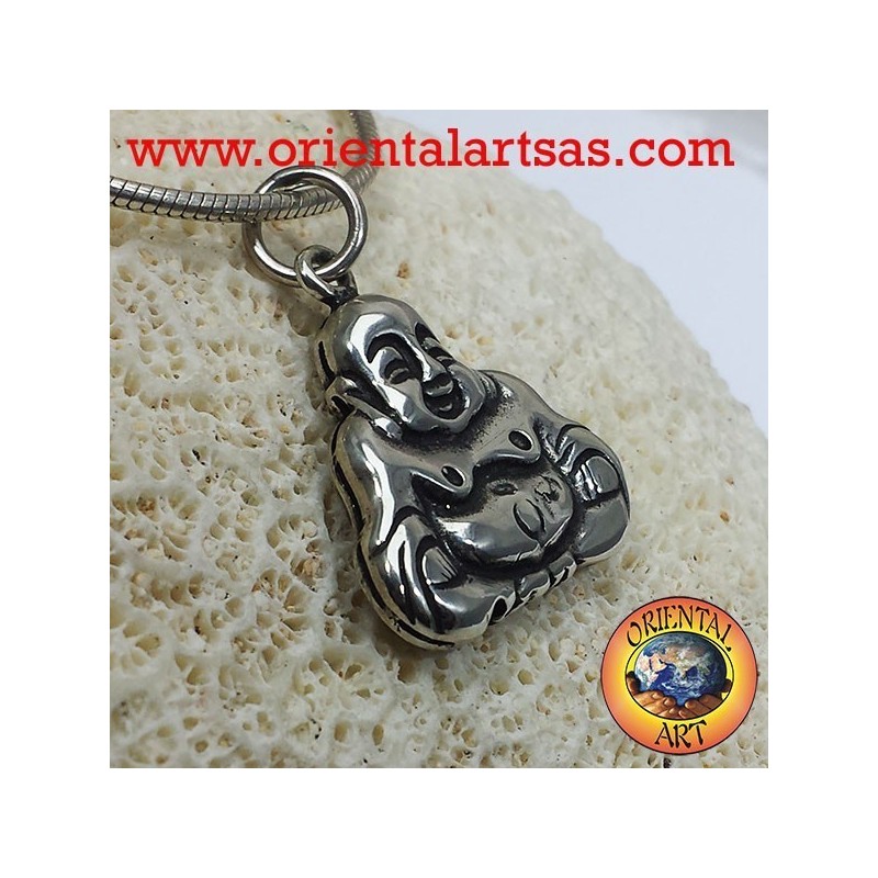 ciondolo buddha dell'abbondanza in argento
