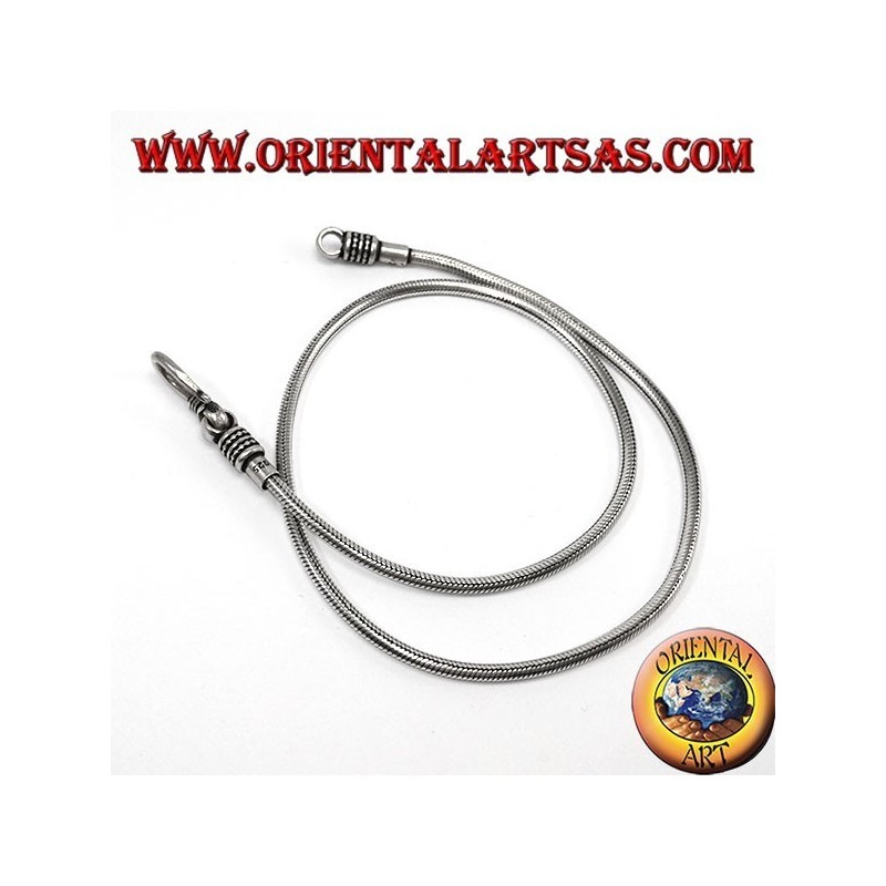 Collana  in argento, a snake Indonesiano  di cm 45