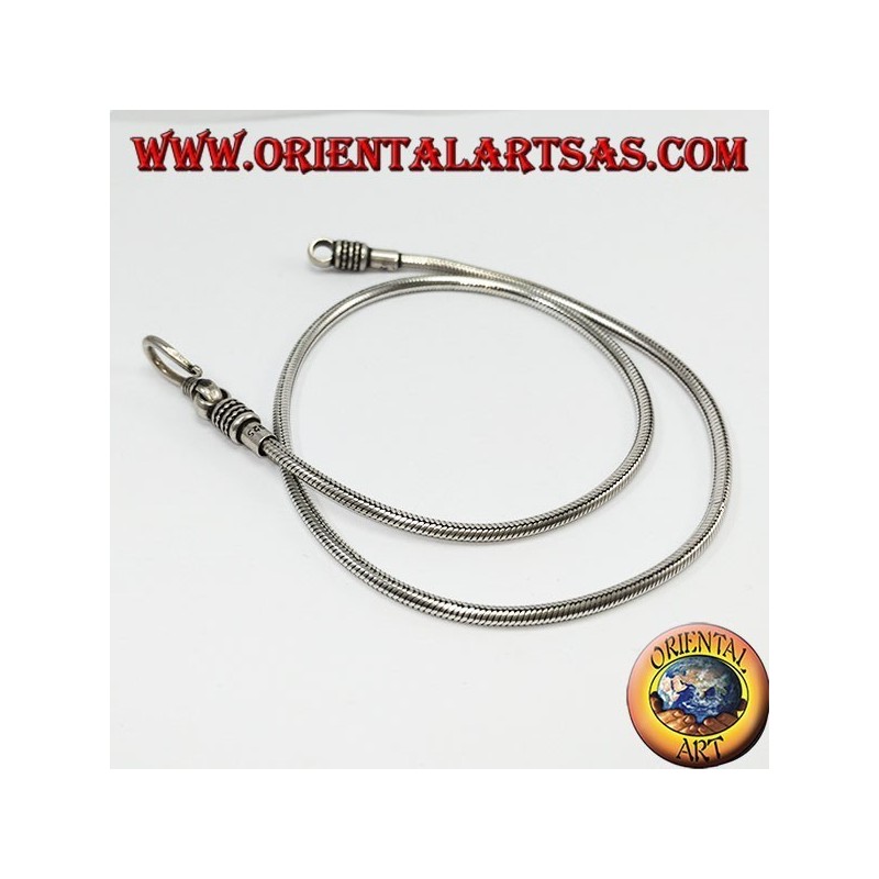 Collar de serpiente de plata indonesio de 40 cm