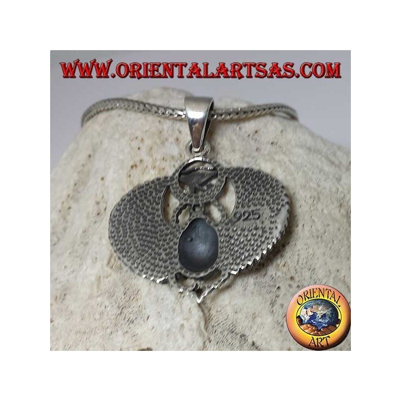 Silver pendant, Egyptian scarab with eye of Horus