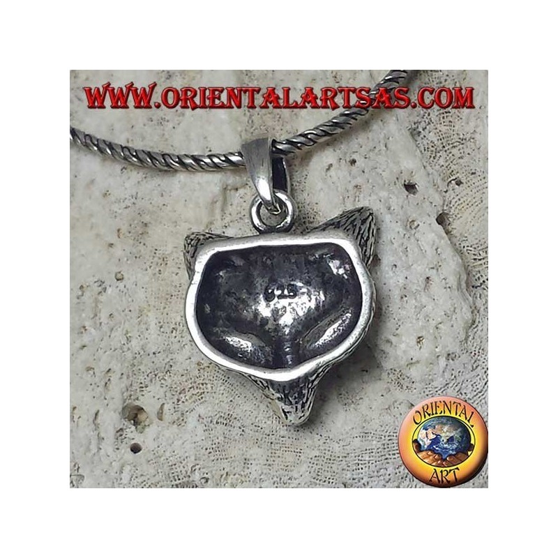 colgante de plata con cabeza de zorro