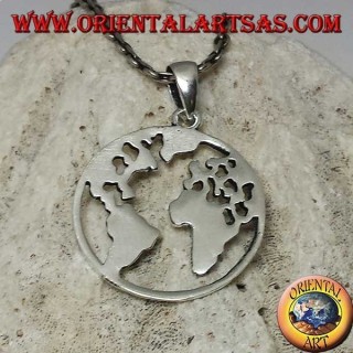 Colgante de plata 925 la tierra nuestro planeta Tierra (pequeño)