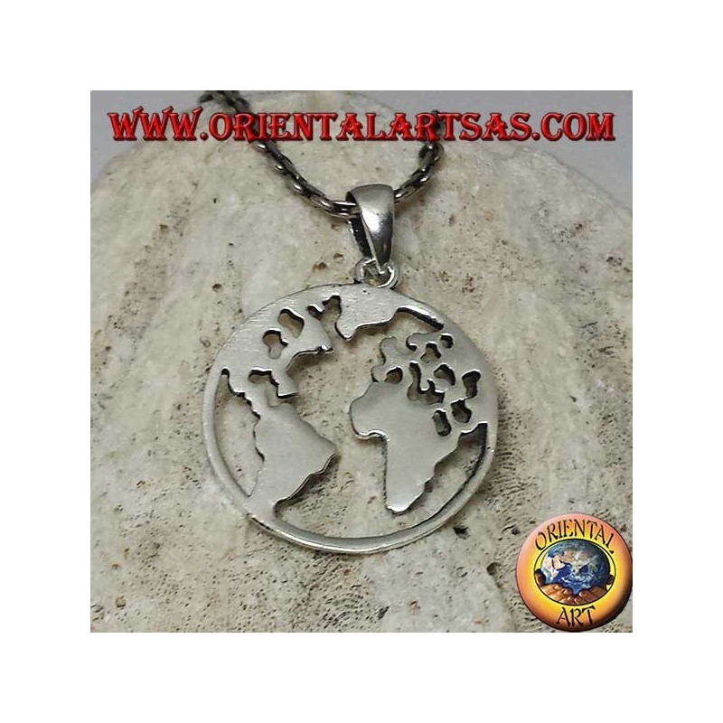Ciondolo in argento 925 la terra il nostro pianeta Terra (piccolo)
