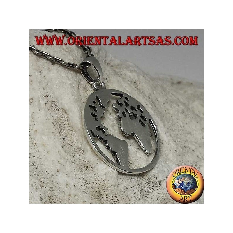 Ciondolo in argento 925 la terra il nostro pianeta Terra (piccolo)