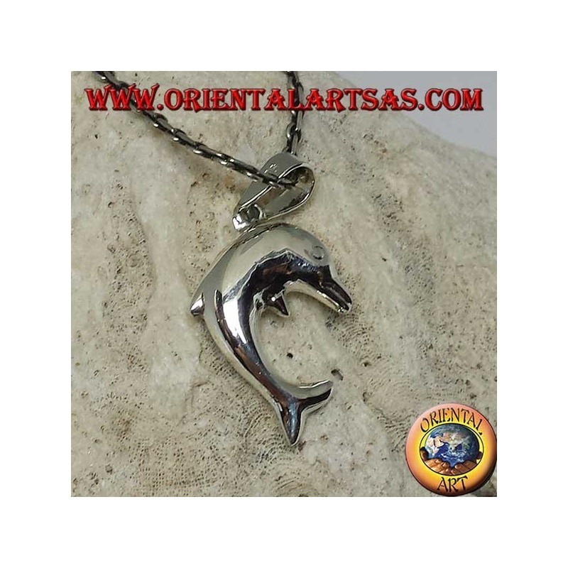 Silver pendant, the jumping dolphin
