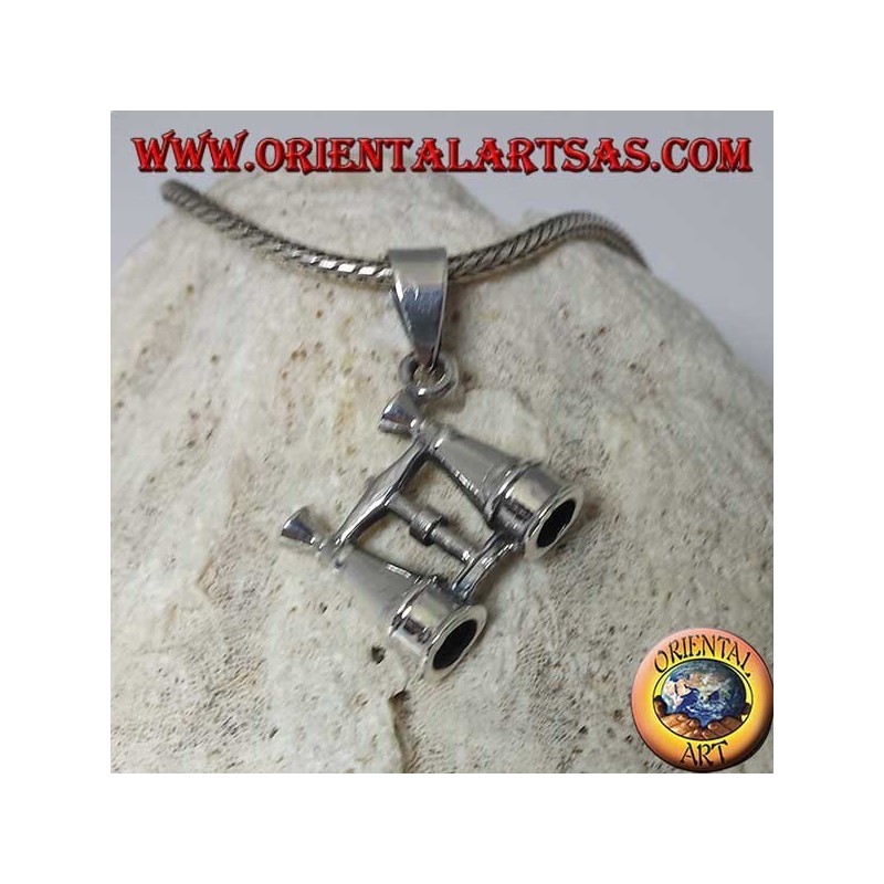 Pendentif en argent en forme de jumelles