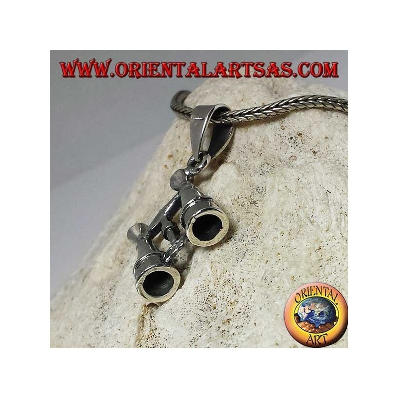 Pendentif en argent en forme de jumelles