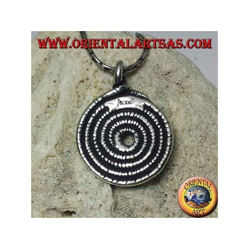 Colgante de plata, espiral sagrada de la serpiente kundalini
