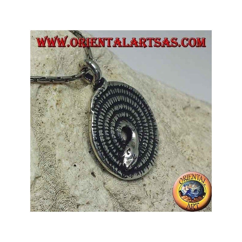 Colgante de plata, espiral sagrada de la serpiente kundalini