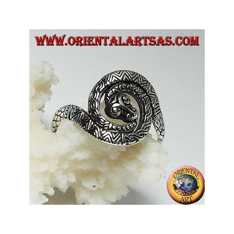 Silber Kobra Schlangenring heilige Spirale der Kundalini