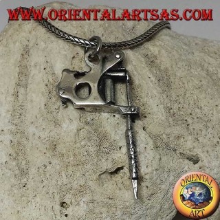 Colgante de plata máquina de tatuaje de bobina