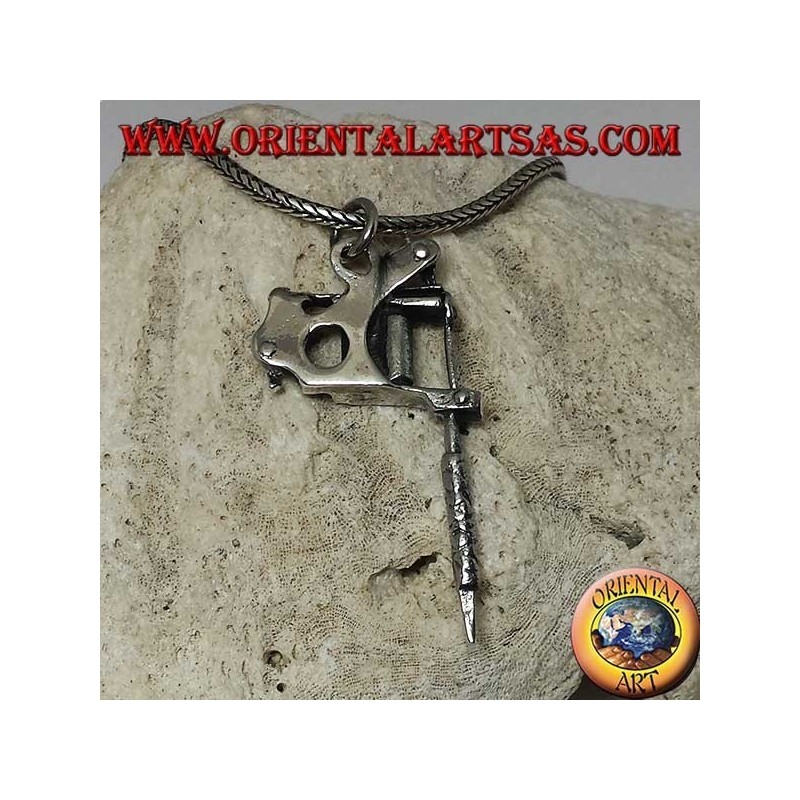 Colgante de plata máquina de tatuaje de bobina