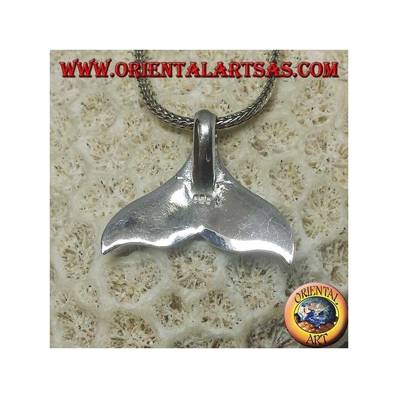 Ciondolo in argento coda di balena con madreperla (grande)