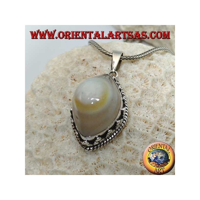 Silberanhänger mit Auge von Shiva der Achat des dritten Auges