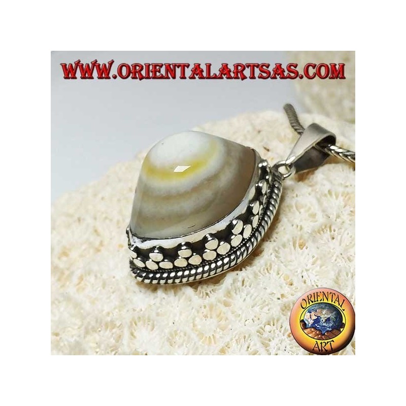 Colgante de plata con ojo de Shiva, la ágata del tercer ojo