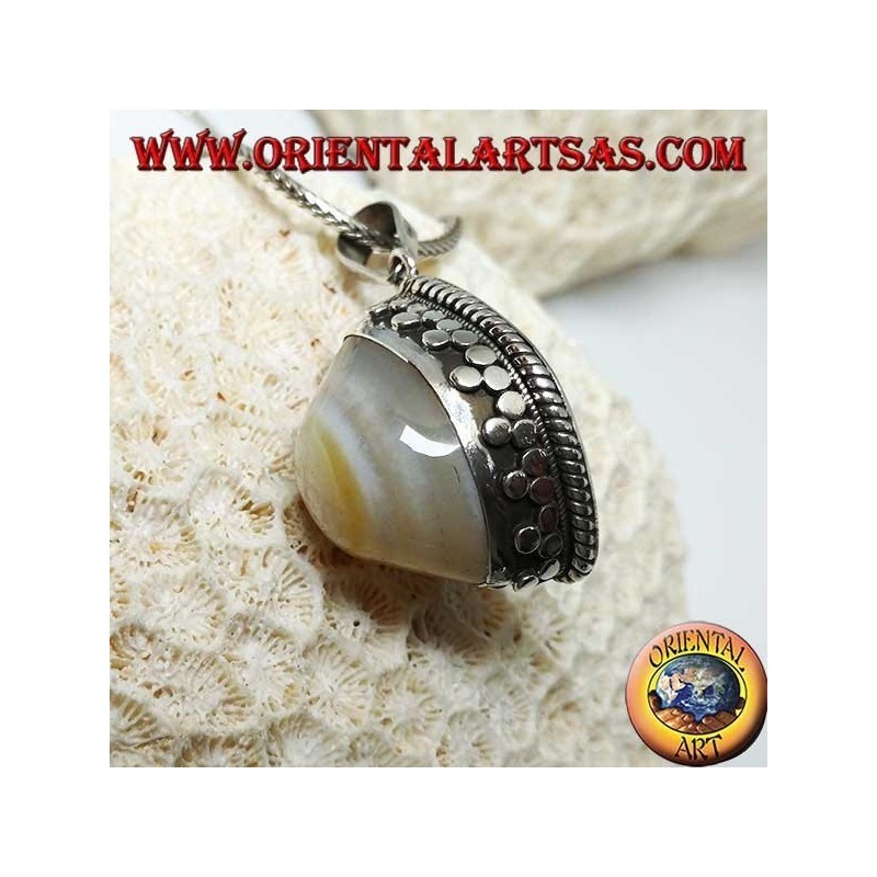 Silberanhänger mit Auge von Shiva der Achat des dritten Auges