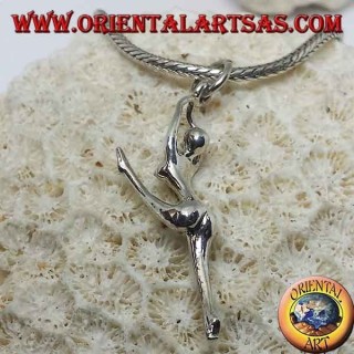 Pendentif ballerine en argent fendu sur les pointes