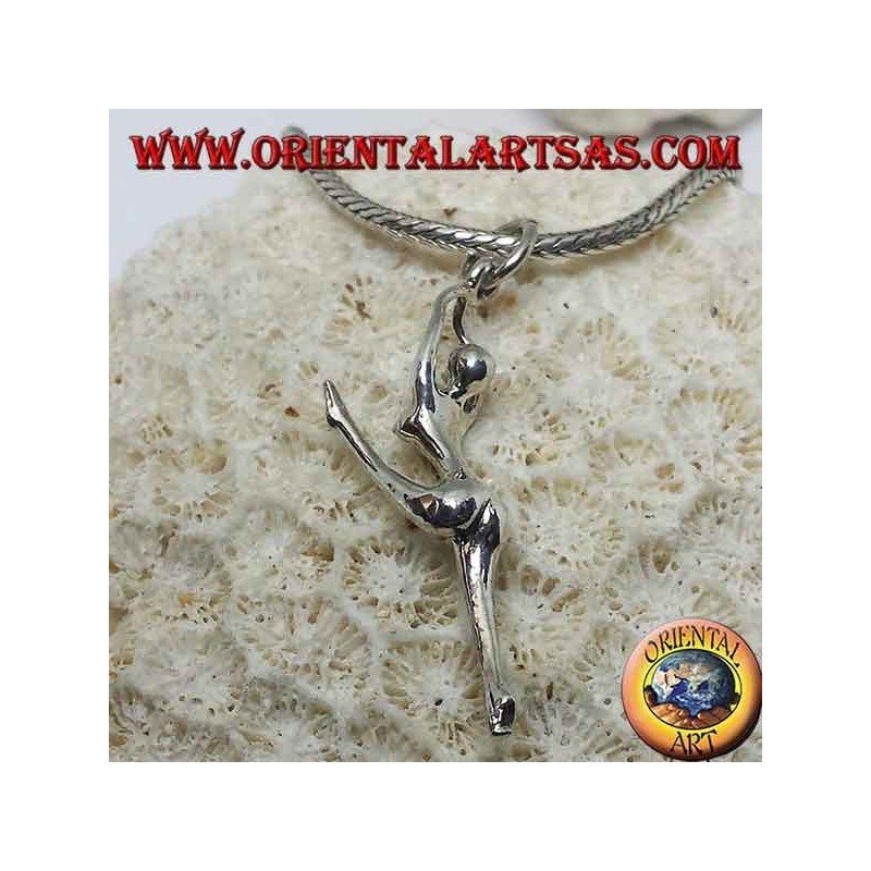 Ciondolo in argento ballerina in spaccata sulle punte