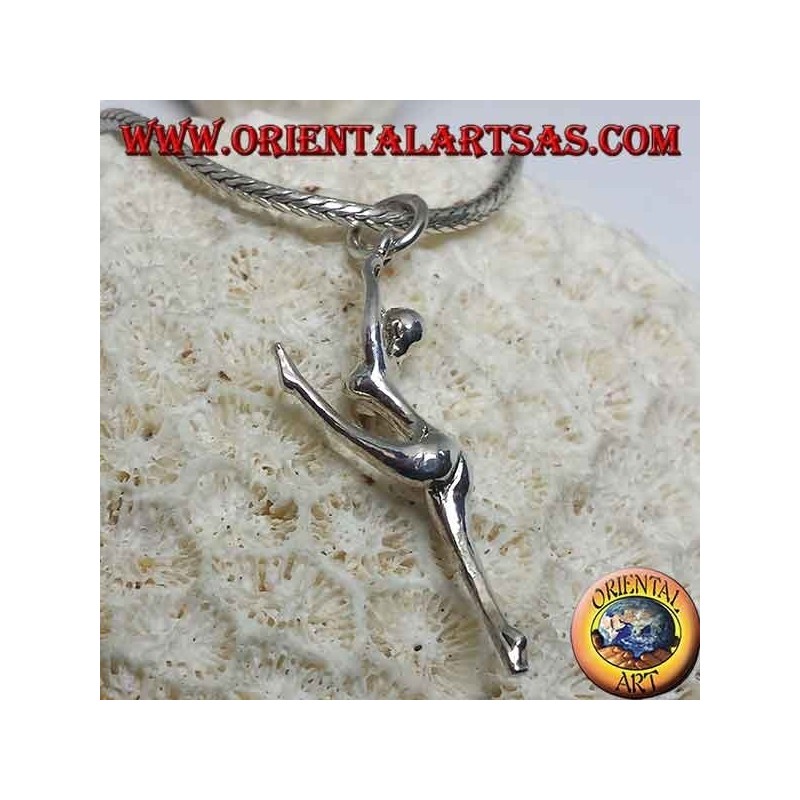 Pendentif ballerine en argent fendu sur les pointes