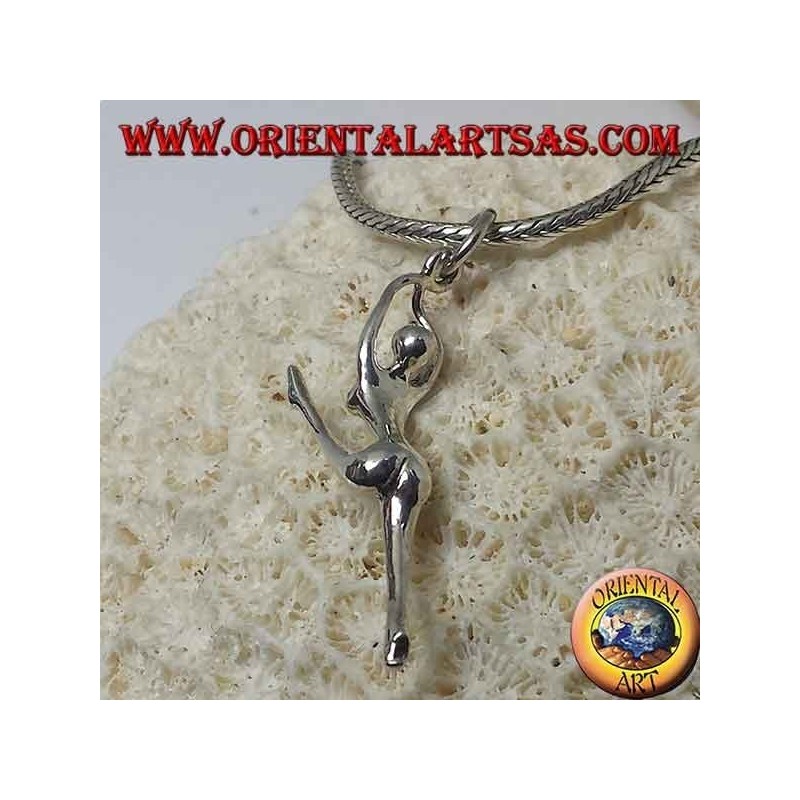 Ciondolo in argento ballerina in spaccata sulle punte