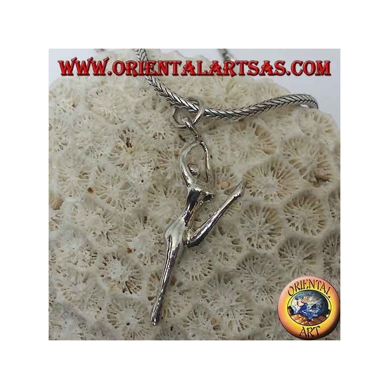 Pendentif ballerine en argent fendu sur les pointes