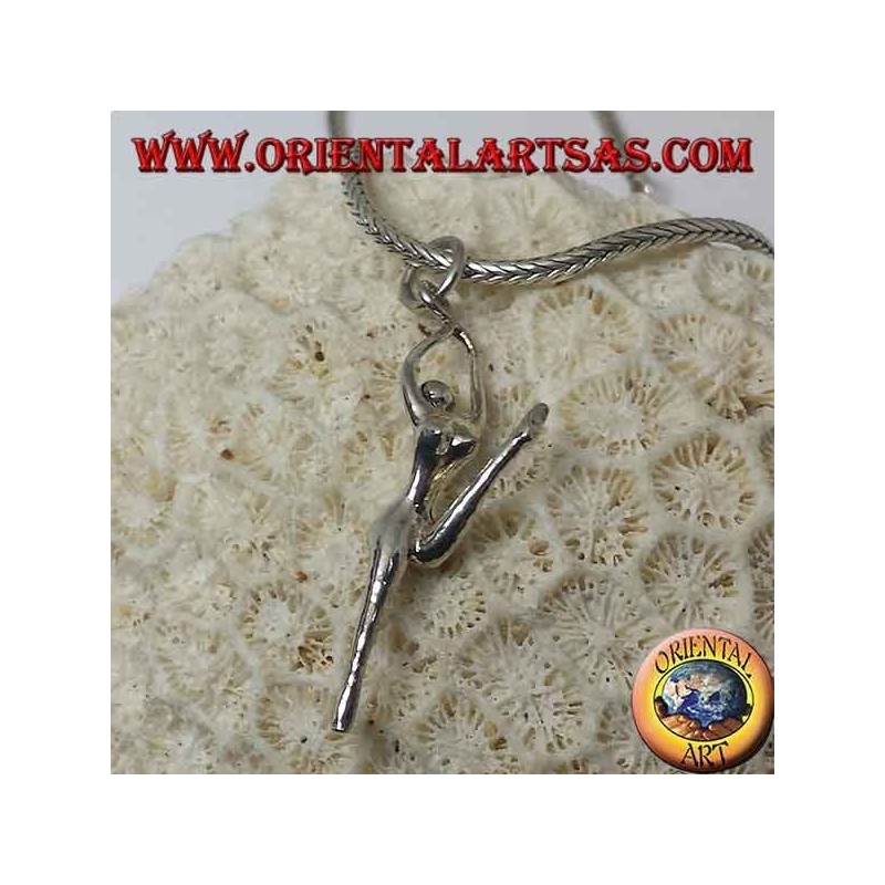 Pendentif ballerine en argent fendu sur les pointes