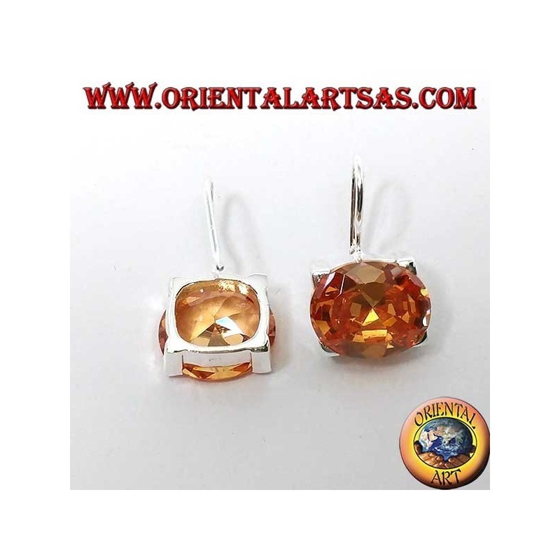 Silberohrringe mit oval facettiertem Champagnerzirkon