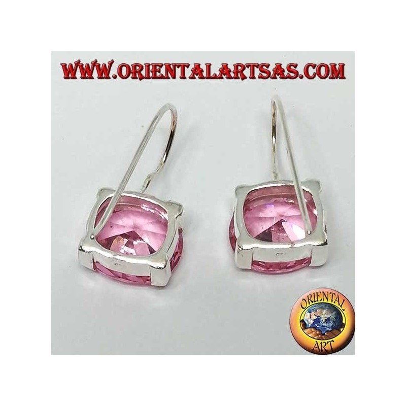 Silver earrings with oval faceted Champagne Zircon