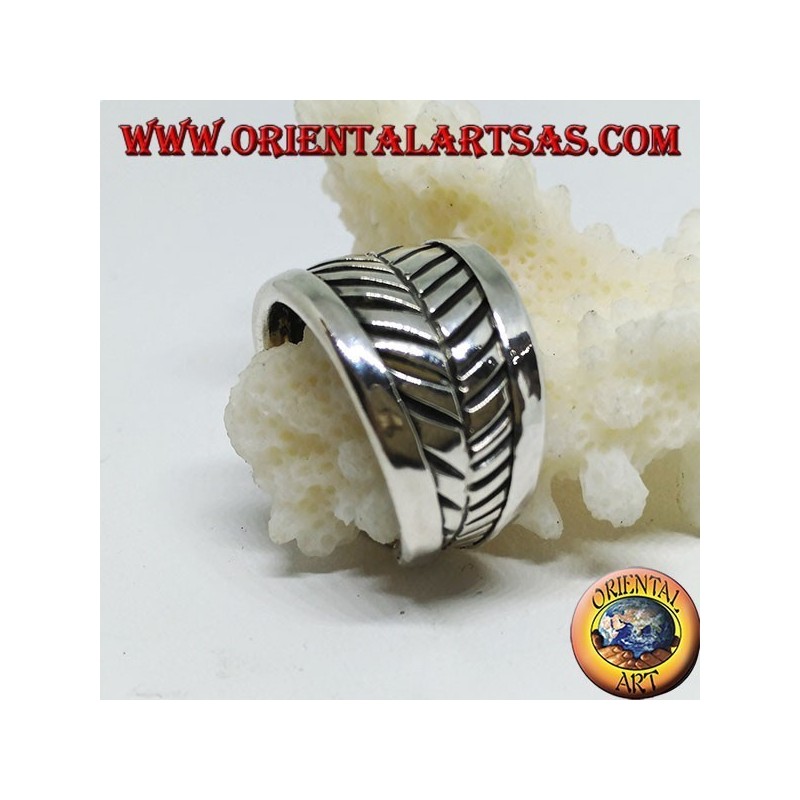 Bague en argent, rainures réglables