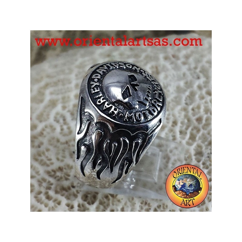 Ring Skull biker silver