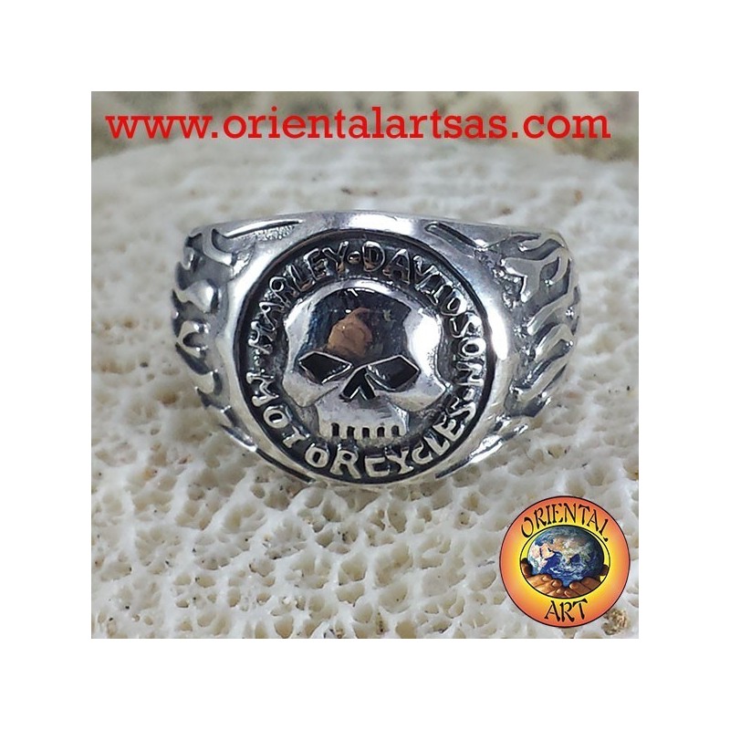 Ring Skull biker silver