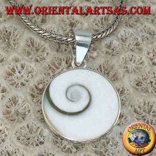 Pendentif pendentif en argent oeil de Sainte Lucie coquille Astraea rugosa