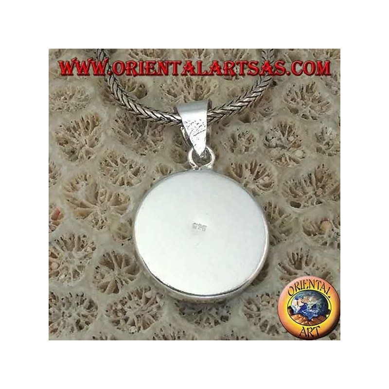 Pendentif pendentif en argent oeil de Sainte Lucie coquille Astraea rugosa