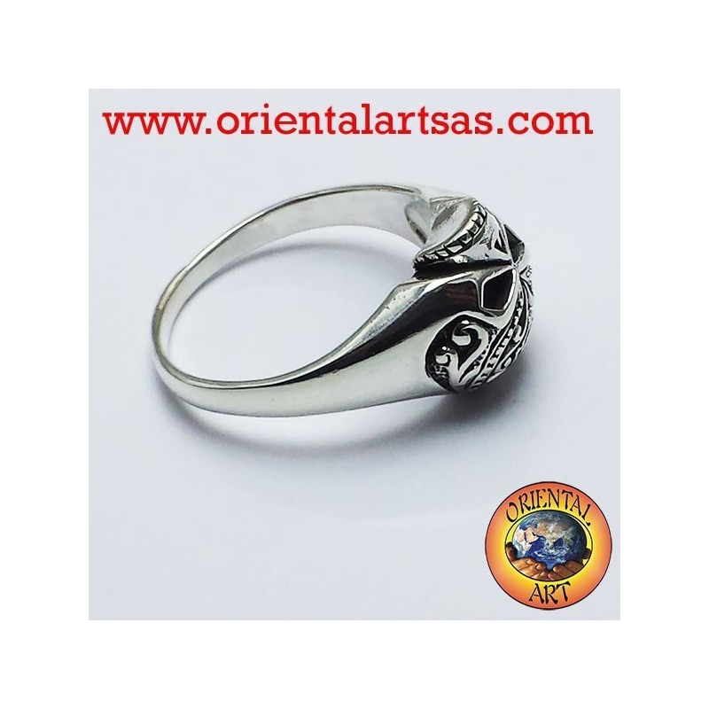 Skull ring tattooed silver