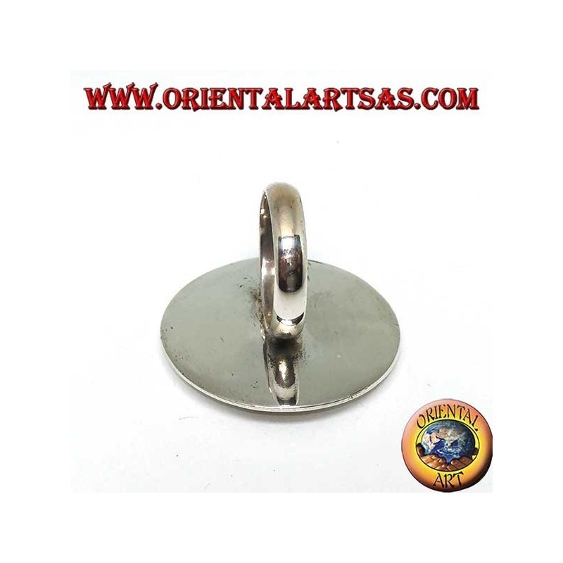 Anello in argento con madreperla tonda (grande)